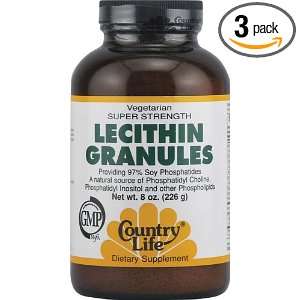  Country Life Lecithin Granules   8 Oz, 3 Pack Health 