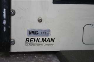 BEHLMAN ACP   SERIES POWER SOURCE Model MMRS   1112  