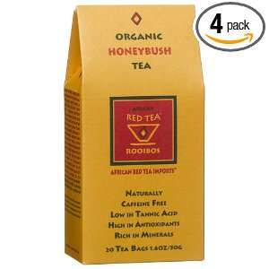 African Red Tea, Honeybush, 20 Count Tea Bags (Pack of 4)  