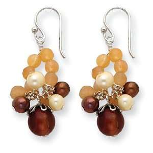   Cultured Pearls/Carnelian/Agate Earrings West Coast Jewelry Jewelry