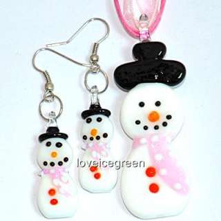   and earrings lovely snowmen with pink scarf eye catching material