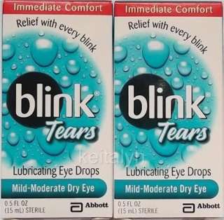 Lot 2) Blink Tears Lubricating Eye Drops Mild Moderate 0.5 Fl oz 