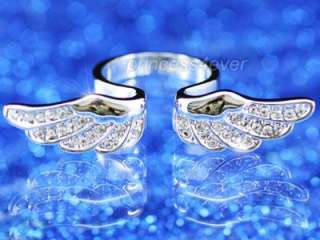 Angel Wing Ring use Swarovski Crystal Size 6 #SR066  