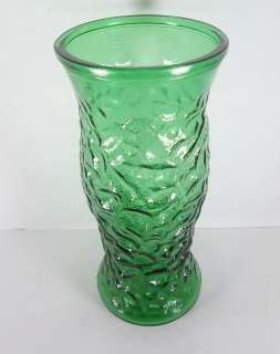 LOVELY Vintage Hoosier Glass #8 Green Crackle Glass Flower Vase  
