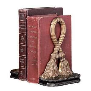  Antique Brass and Black Tassel Bookends