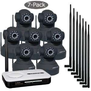  Mac Compatiable, Black, 7 Pack kit, Includes TP Link Router, Camera