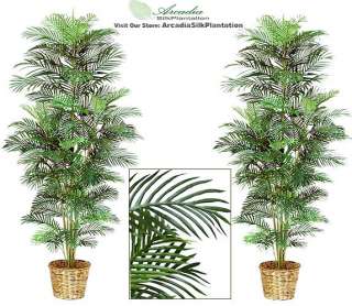 Two 8 Areca Artificial Palm Trees Silk Plants New 118  