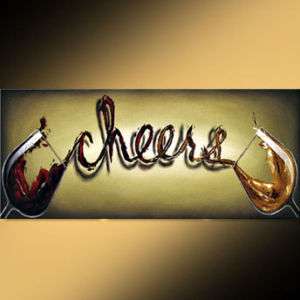 CHEERS WRITING WINE ART GICLEE OF LEANNE LAINE PAINTING  
