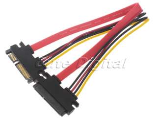 50cm 15+7 22 Pin Male to Female M/F SATA Serial ATA Power Cable