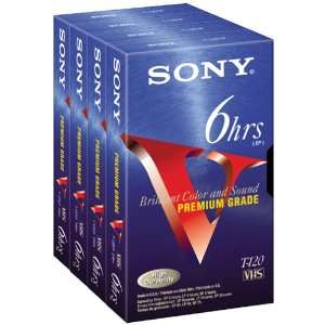  Sony VHS Cassettes High Grade 120 Minute (4 Pack 