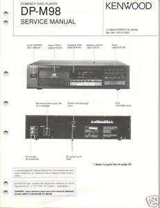 Original Service Manual Kenwood DP M98 CD Player  