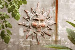 Sun Face Garden Outdoor Wall Mount Plaque Aluminum  