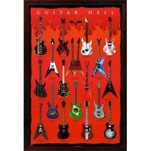  Guitar Hell   The Axes of Evil Framed Poster Print, 26x38 