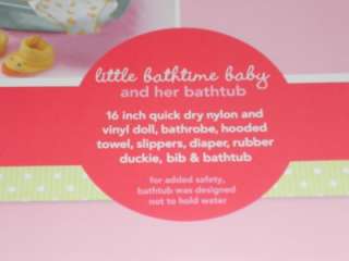   BATH TIME BABY DOLL Bathtub Rubber Duckie Towel Tub Toy Duck`  