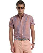 Via Europa Shirt, Microfiber Short Sleeve Clarion Plaid