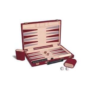  10in Burgandy Suede Backgammon Set Toys & Games