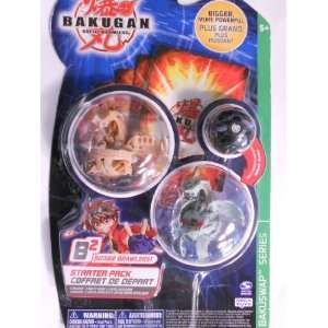 Bakugan Battle Brawlers Starter Pack Subterra (Tan) Naga, Haos (Gray 