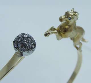   OJM Horse Diamond Ball 18K Gold Bracelet + VIDEO Estate Jewelry  
