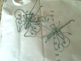 POTTERY BARN S/4 Wire Dragonfly NAPKIN RINGS Verdigris  