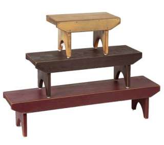 This listing is for a set of three primitive wood benches.