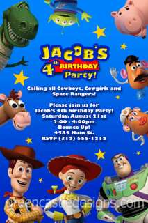 Toy Story Invitation   Custom Personalized Birthday Party Invite 