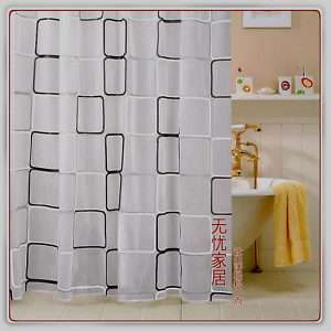 Black And White Frame Pattern EVA Shower Curtain W2502  