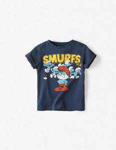 NWT THE SMURFS Movie *Papa & Family* Blue Top Tee T Shirt Size 9Months 