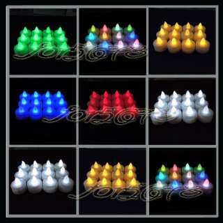12 Blow It Out Blue Tea Light LED Candle Xmas Wedding Party 