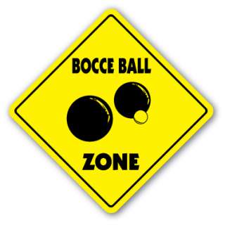 BOCCE BALL ZONE Sign set balls italy team game player play court 