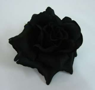 Black Rose flower Hair Clip  