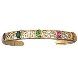Customized Mother Oval Birthstone Celtic Knot Bangle Bracelet  