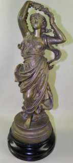 ANTIQUE FIGURAL BRONZED SPELTER NEOCLASSICAL STATUE  