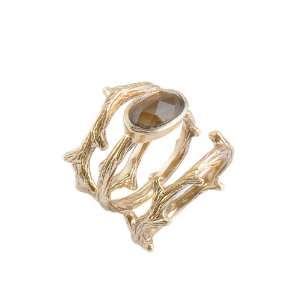  Barse Bronze Smoky Glass Branch Stack Ring, 7 Jewelry