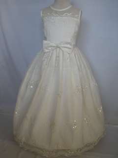   Glitz Pageant Formal Wedding Party Dress Size 4 6 8 10 Ivory  