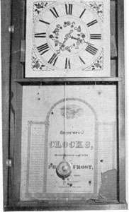 Shelf clock bearing the label of Pratt & Frost, a partnership that 