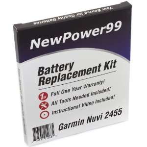 Battery Replacement Kit for Garmin Nuvi 2455 with Installation Video 