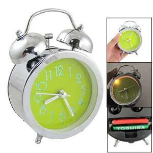   Battery Powered Green Dial Double Bell Numeral Alarm Clock Home