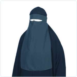 Blue 1 layer Niqab veil burqa face cover Hijab Abaya  