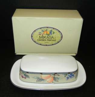 Mikasa Garden Harvest Covered Butter Dish New NIB CAC29  