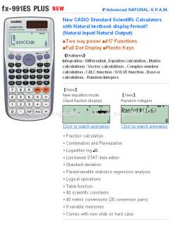 New CASIO Standard Scientific Calculators with Natural textbook 