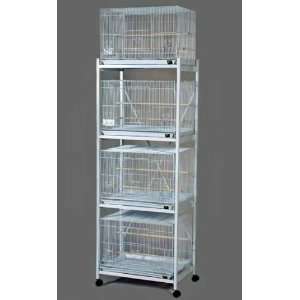  Bird Cage Stand   4 Tier for 24 Wire Breeder Cages 