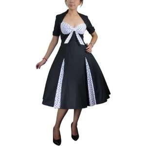  50s Retro Design black white Polka Dot Party Swing Dress 