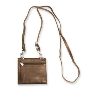  Brown Leather Slim Cross Body Bag Jewelry