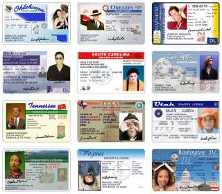 DRIVER LICENSE TEMPLATES FUN CARDS INVITATIONS PSD  