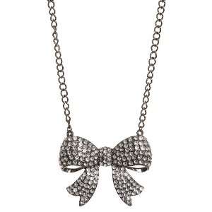  Large Clear Bling Bow Necklace Jewelry