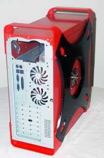 TRYA1X RED  BLACK ATX Screw less Panel PC Case 650W PS  