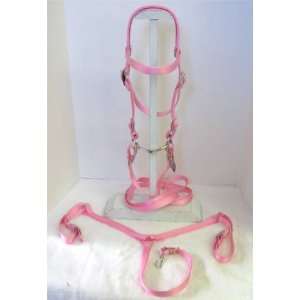 Miniature Horse / Small Pony Bridle & Breast Collar Set Soft Pink 