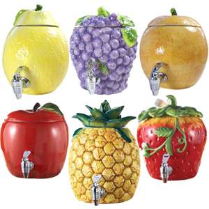 Ceramic Fruit Beverage Drink Dispenser 6 Styles, NEW  