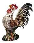 Old World Tuscan Ceramic Decorative Large Rooster Statue Crackled 