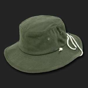  OLIVE ARMY GREEN AUSSIE BUCKET HAT HATS WITH DRAWSTRING 